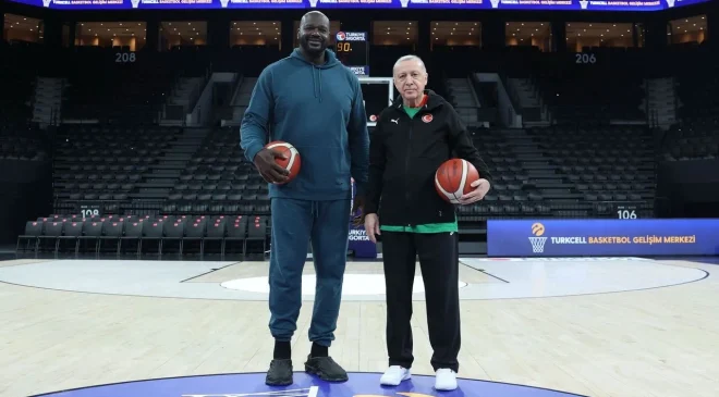 Uzun adam, daha uzun adamla parkede: Karşınızda Erdoğan ve Shaquille O’Neal!
